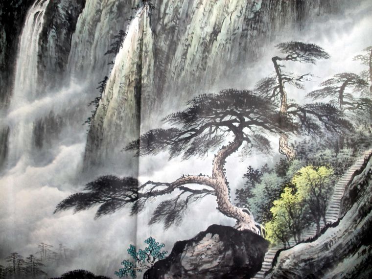八尺水墨山水國畫